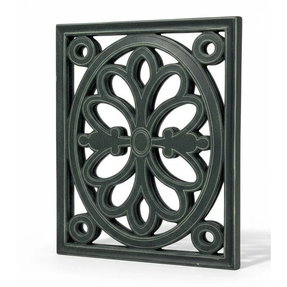 Vintage Ornate Resin Mirror Frame Green Patina Rectangle Vertical Horizon 8